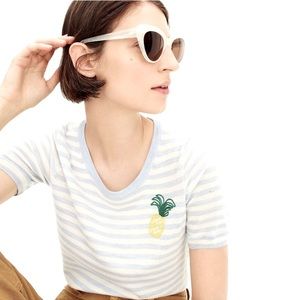 J. Crew Blue and White Striped Sweater